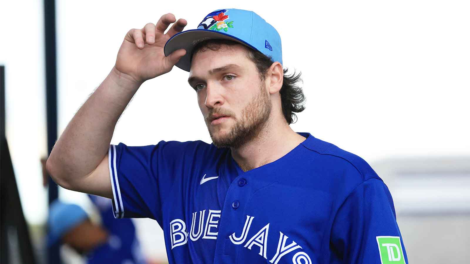 Toronto Blue Jays pitcher Trey Yesavage (39) works out for spring training practice at Blue Jays Player Development Complex.